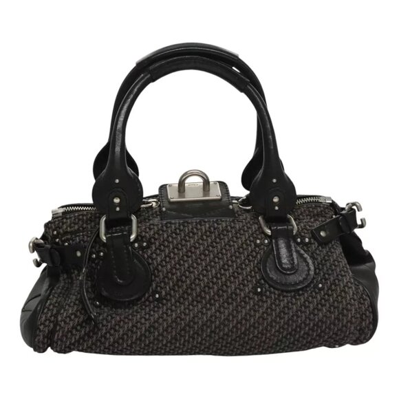 Chloe Paddington Hand Bag Canvas Gray Silver Auth - Picture 10 of 12